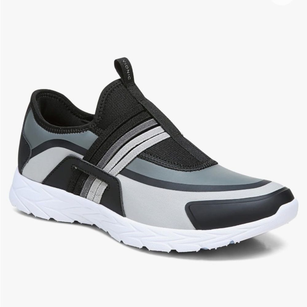 Vionic Black & Gray Slip On Athletic Sport Shoes 6
